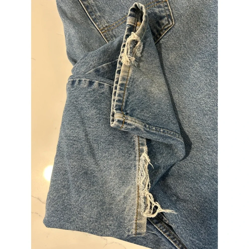 Polo Jeans Co Ralph Lauren Mens 38x30 Relaxed Fit Distressed Blue Denim Jeans